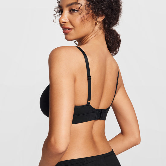 SOULVOR wireless V-neck triangle Bralette Black