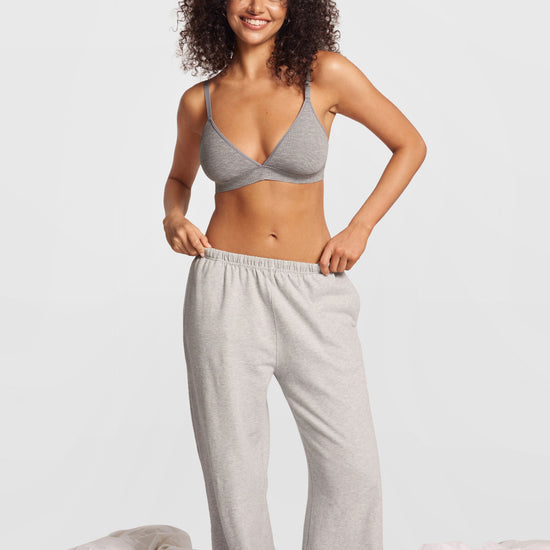 SOULVOR wireless V-neck triangle Bralette Moon Heather Grey