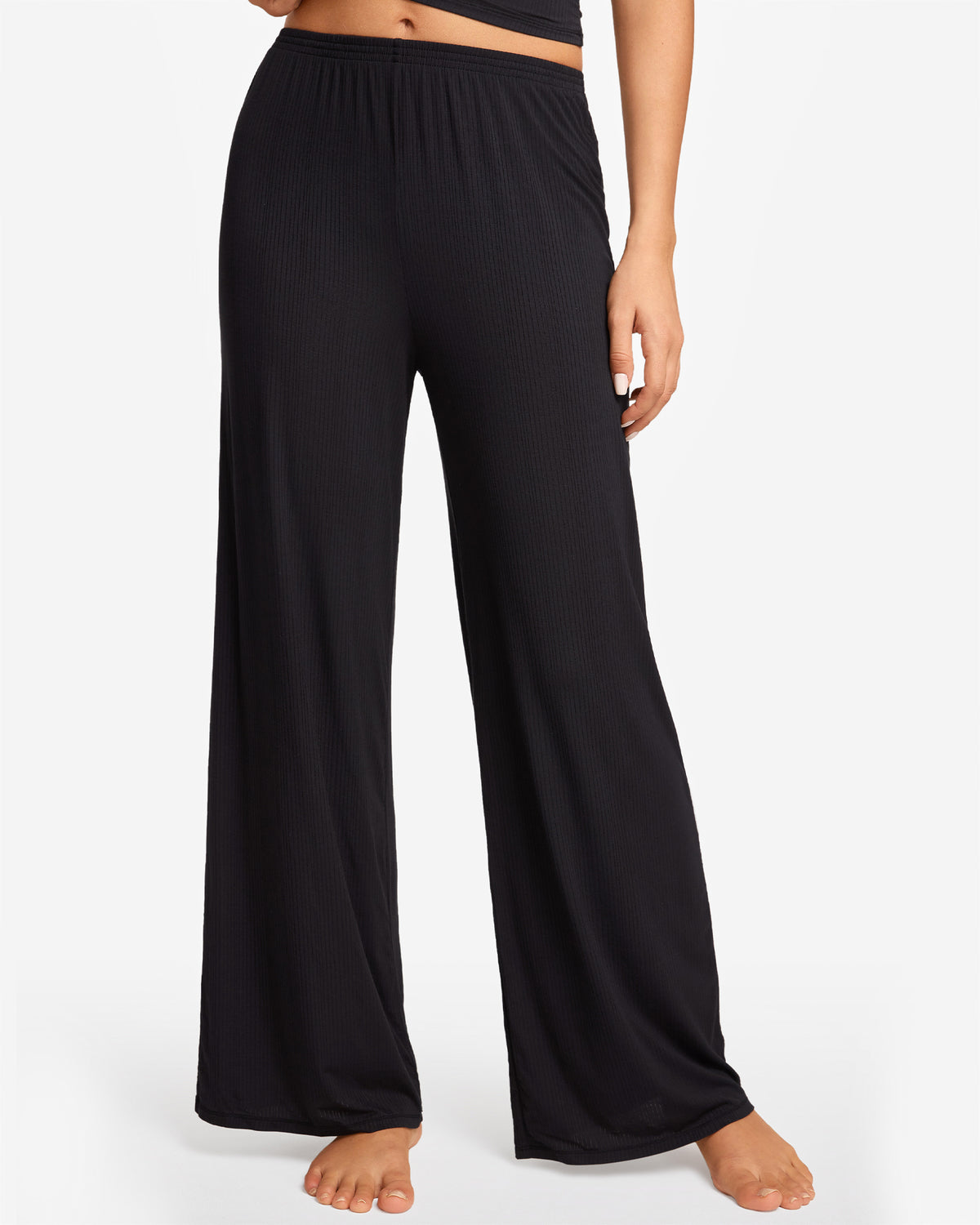 SOULVOR Wide Leg Casual Pants Black @model_info:A1