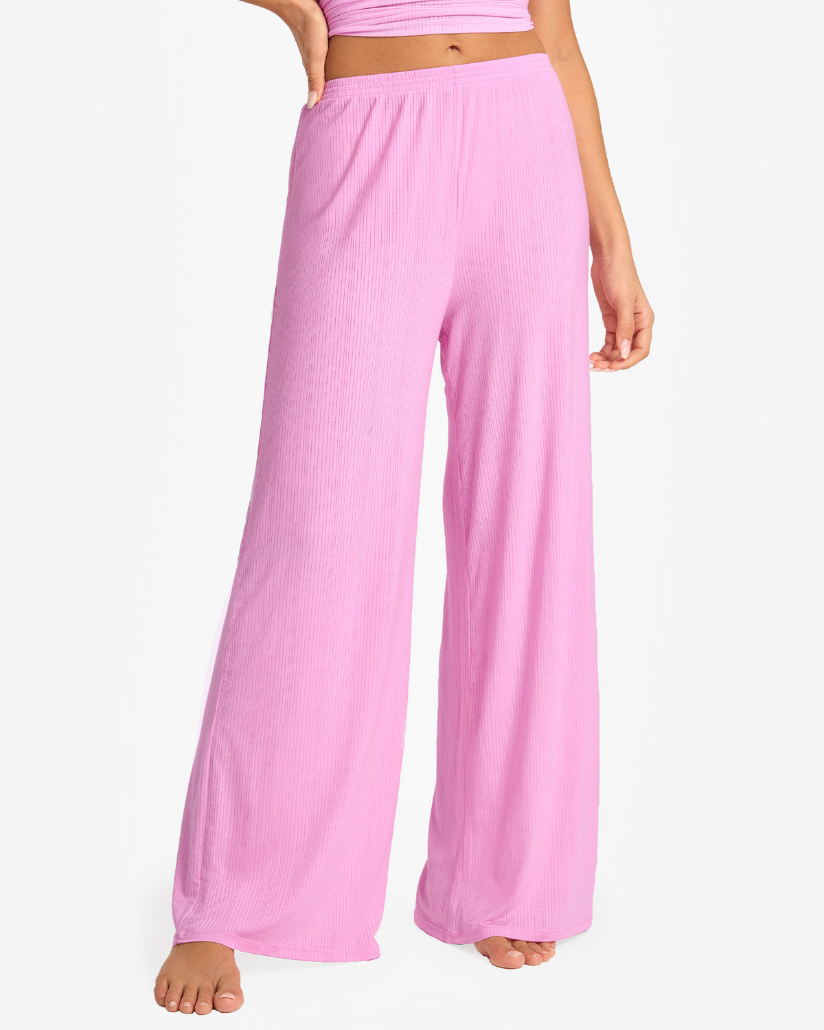 SOULVOR Wide Leg Casual Pants Macaron Pink @model_info:A1