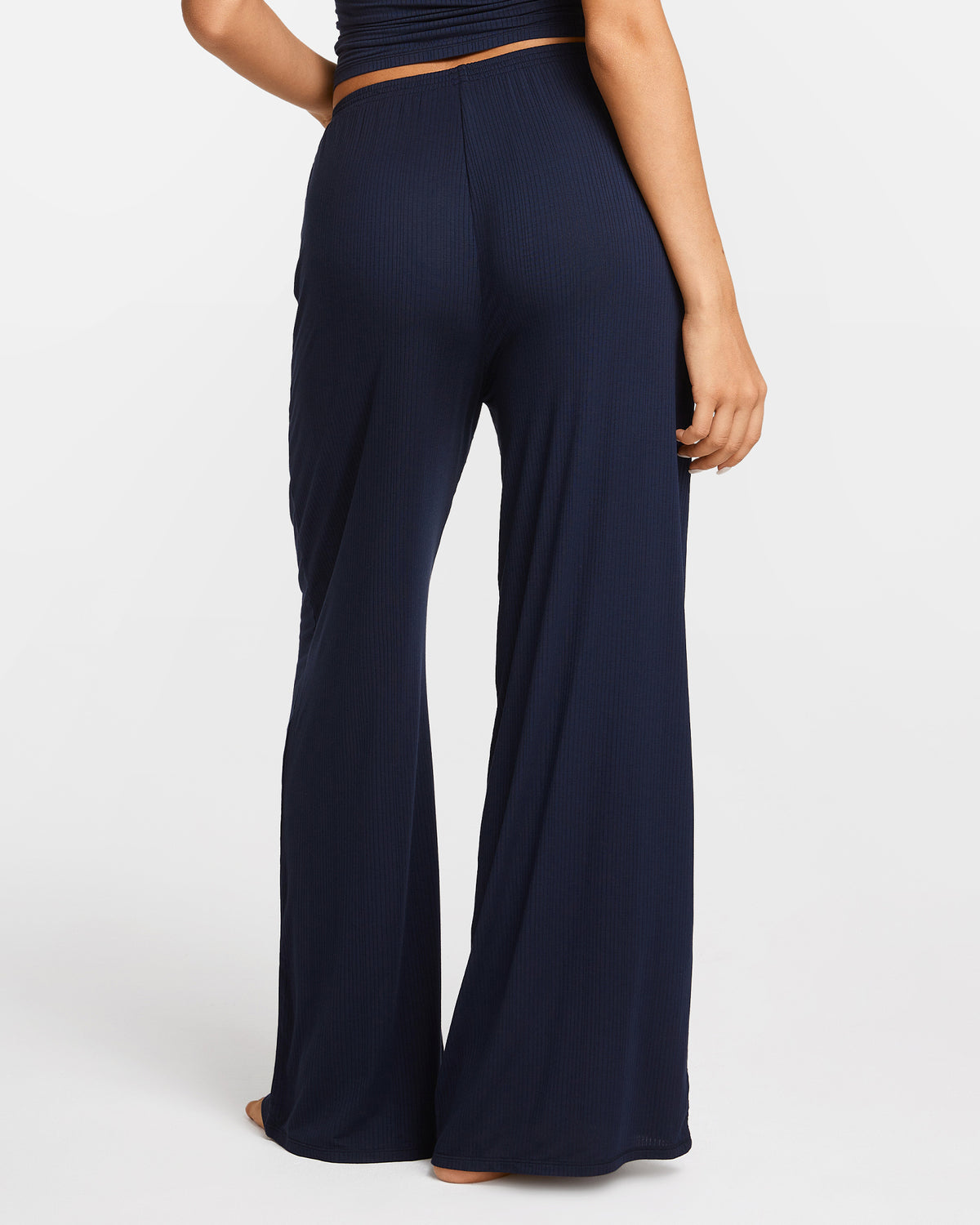 SOULVOR Wide Leg Casual Pants Deep Ocean Blue @model_info:A2