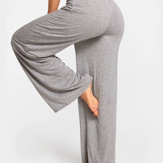 SOULVOR Wide Leg Casual Pants Moon Heather Grey @model_info:A2