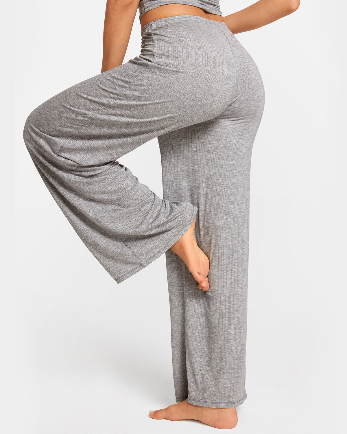 SOULVOR Wide Leg Casual Pants Moon Heather Grey @model_info:A2