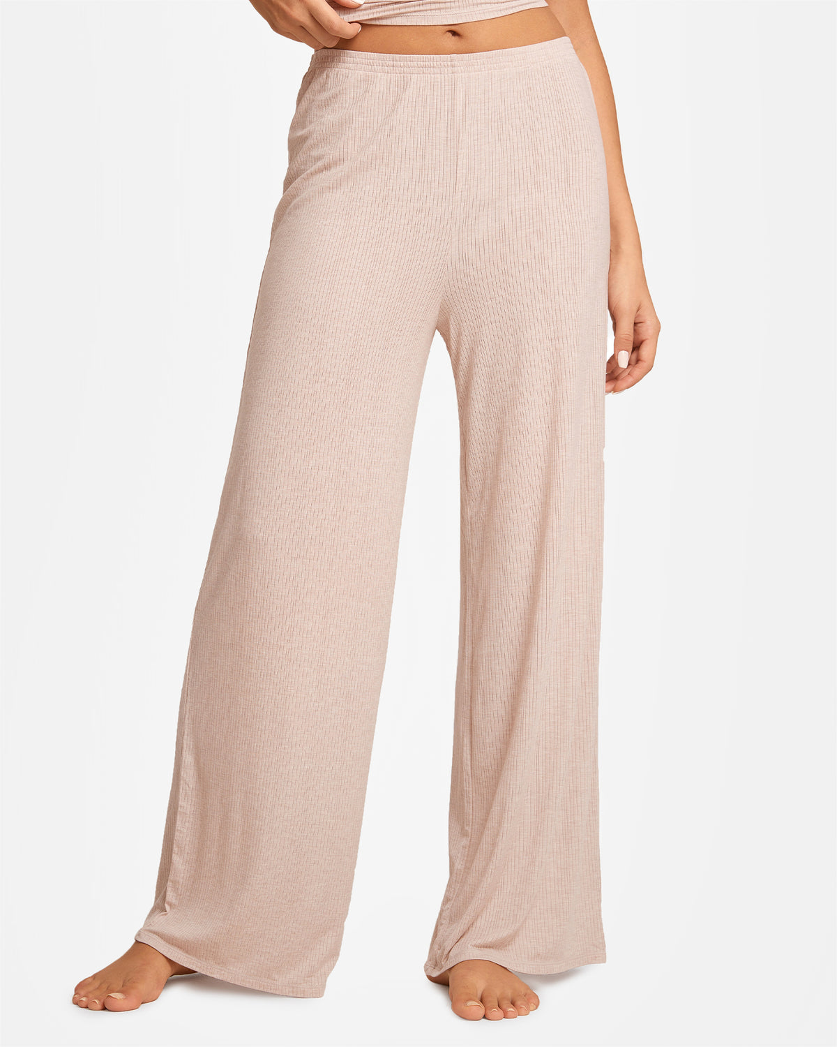 SOULVOR Wide Leg Casual Pants Light Khaki Heather @model_info:A1