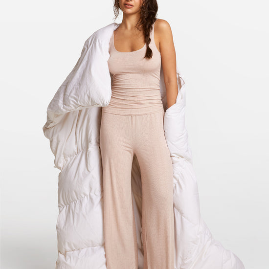 SOULVOR Wide Leg Casual Pants Light Khaki Heather @model_info:A5