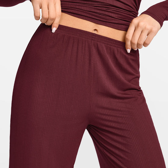 SOULVOR Wide Leg Casual Pants Rum Raisin @model_info:A3