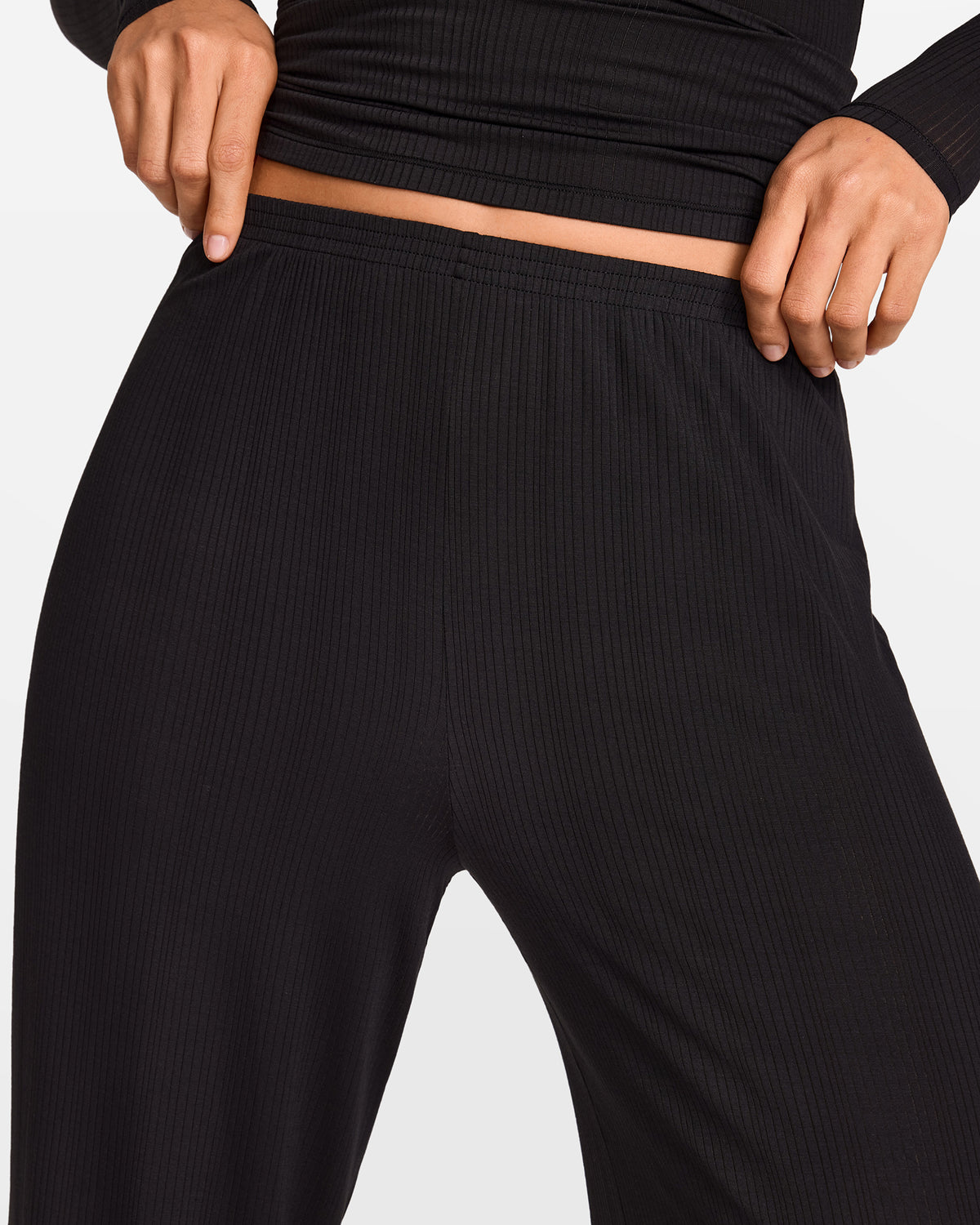 SOULVOR Wide Leg Casual Pants Black @model_info:A3