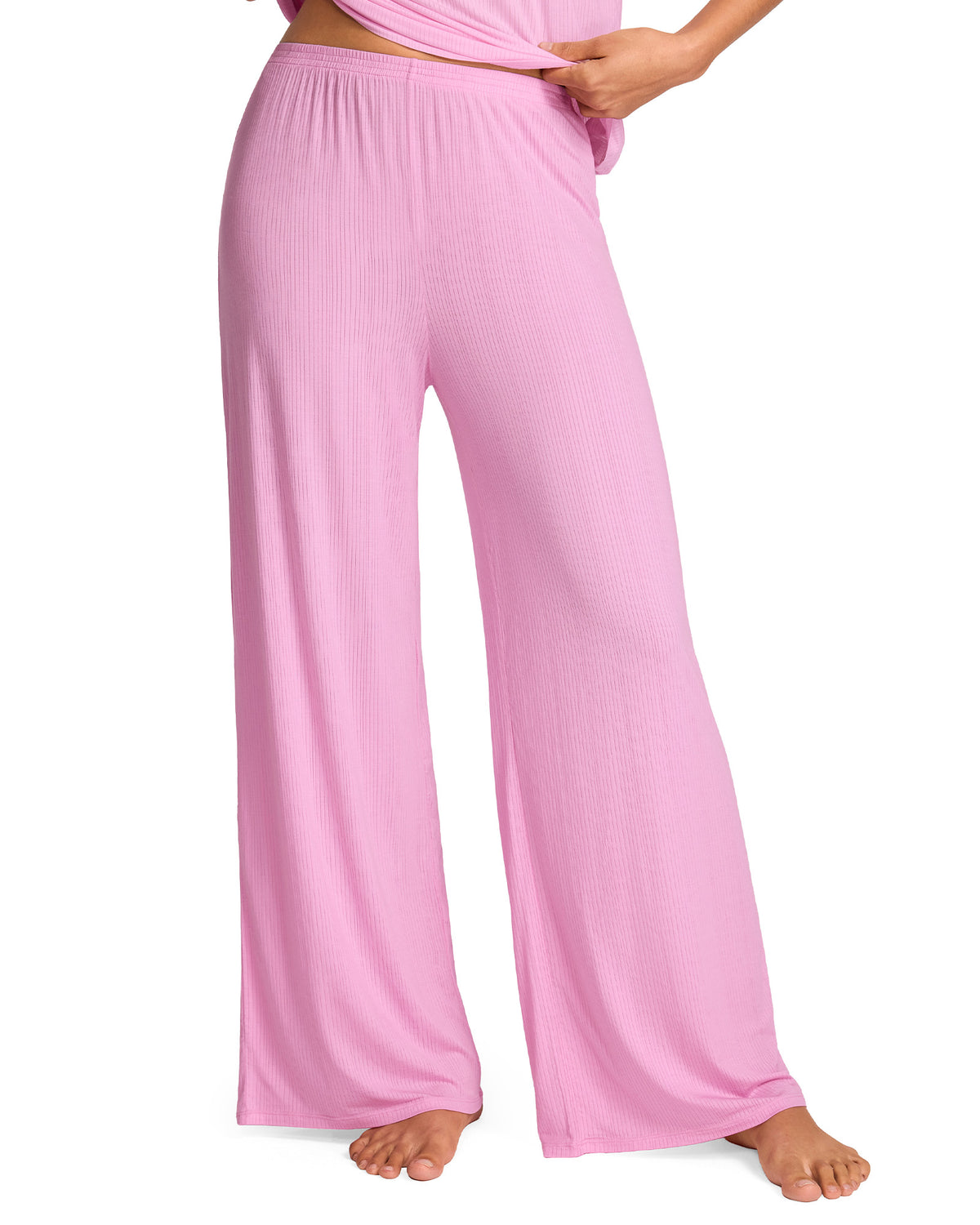 SOULVOR Wide Leg Casual Pants Macaron Pink @model_info:A1