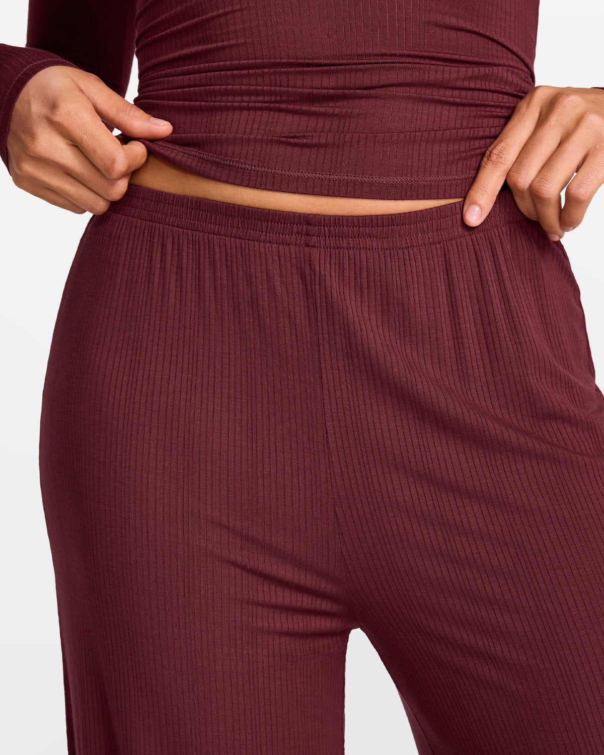 SOULVOR Wide Leg Casual Pants Rum Raisin @model_info:A3